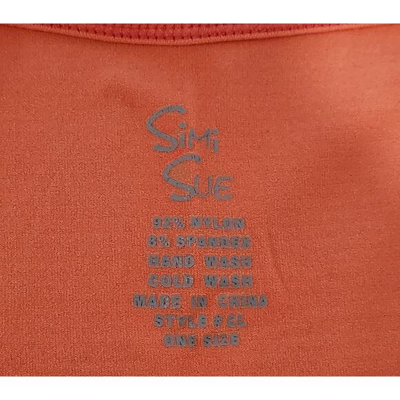Simi Sue Orange Spaghetti Strap Tank Top One Size Lightweight Soft Stretchy - Picture 4 of 4